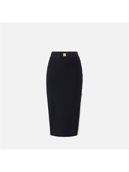 Gonna in maglia con bande in viscosa lucida ELISABETTA FRANCHI | GK27S61E2/685